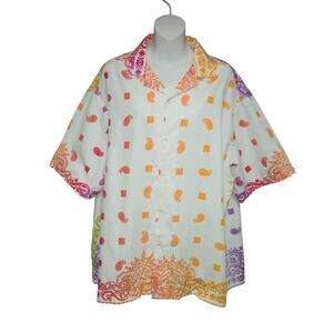 Asos Design Men M Colorful Paisley Shirt Casual Beach Resort Festival Streetwear